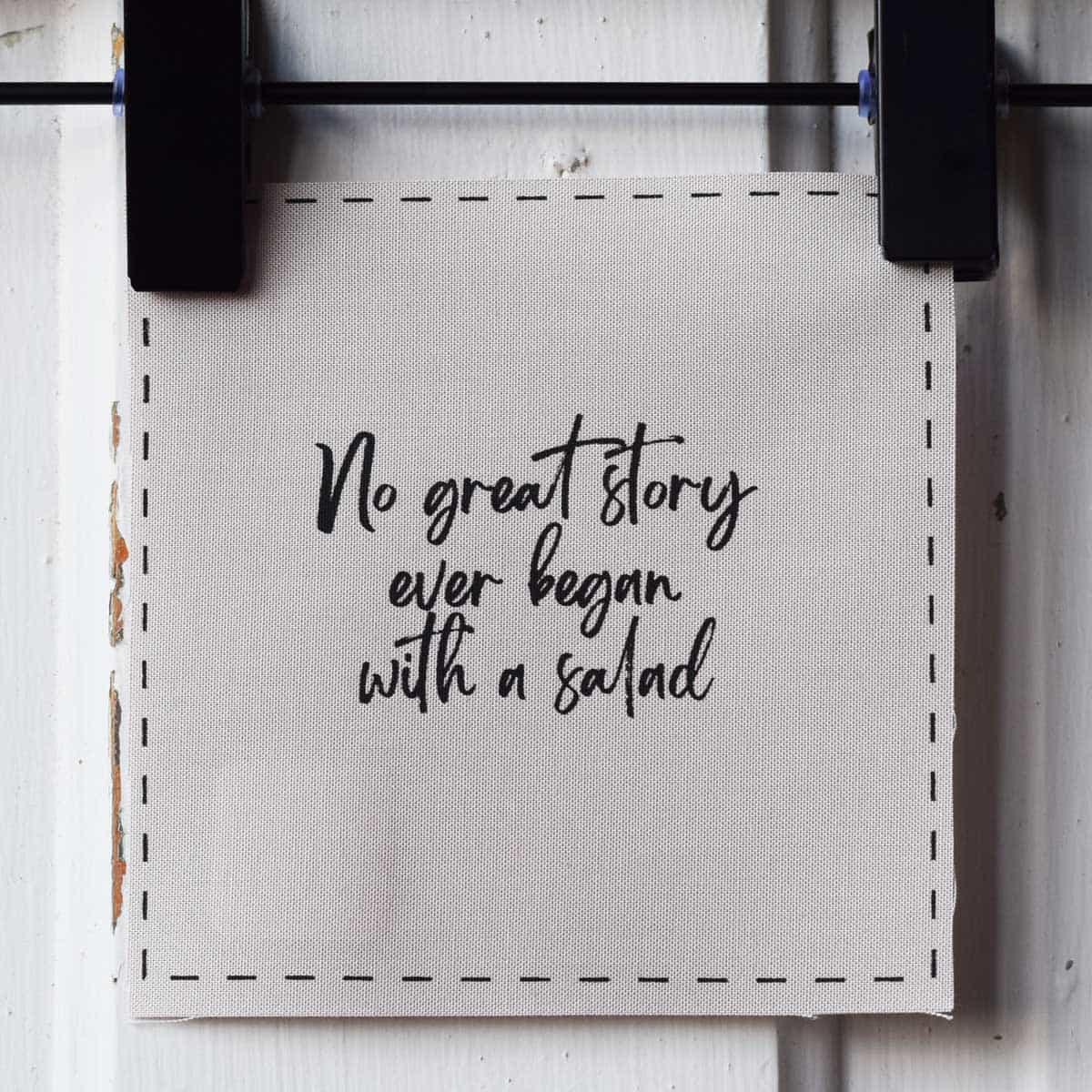 No great story ever began with a salad—Salty Square (no hippo)