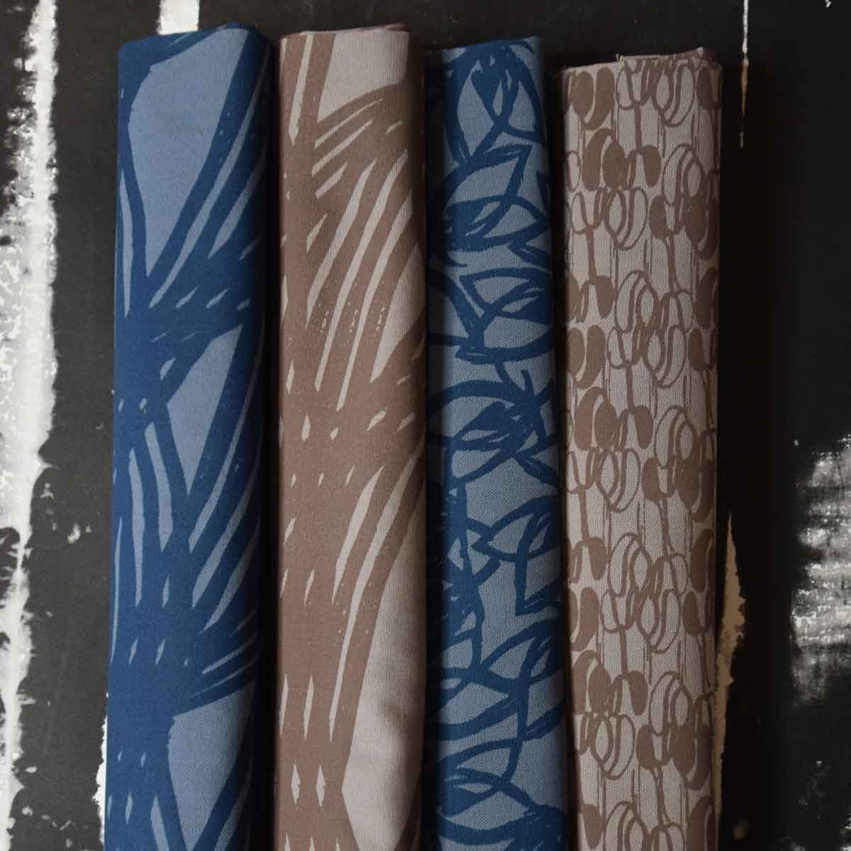 Clara — Hand-Printed Modern Floral Fabric