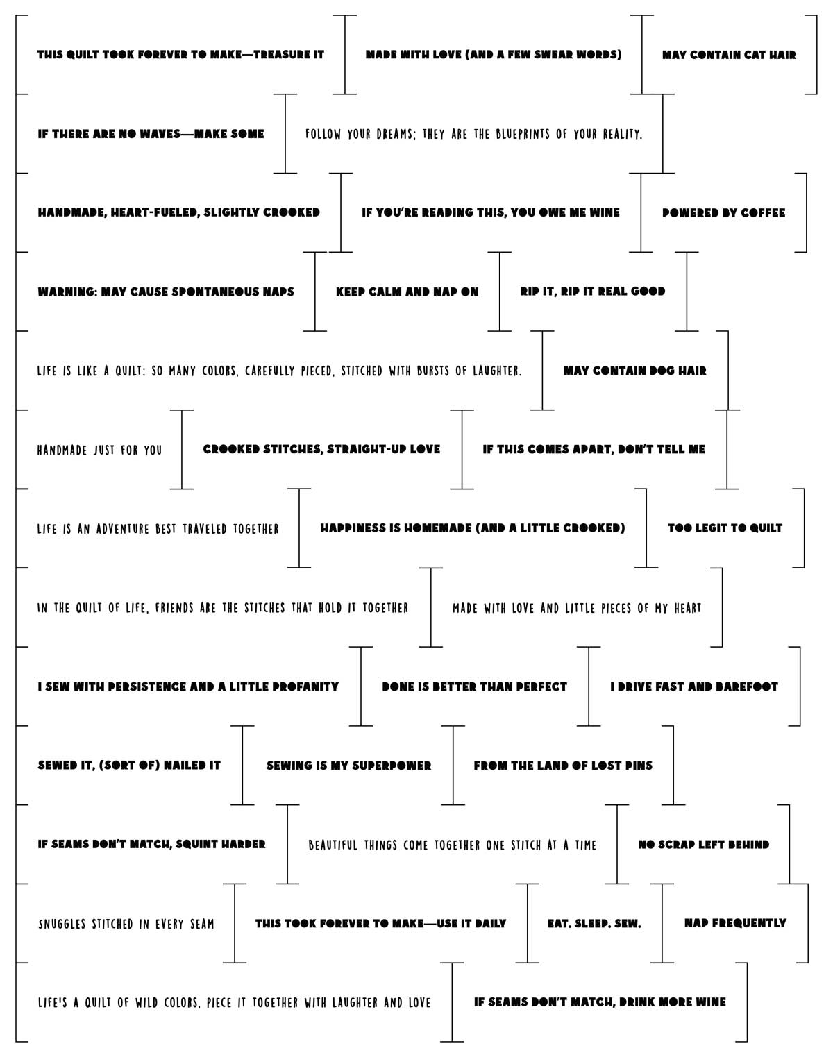 Quilt Tattoo® – Sayings, Quotes, Phrases