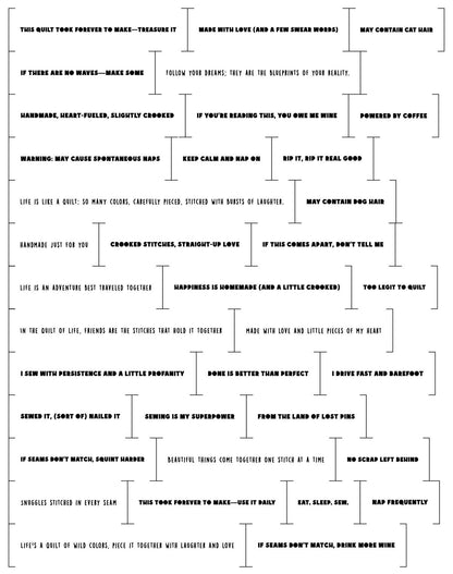 Quilt Tattoo® – Sayings, Quotes, Phrases